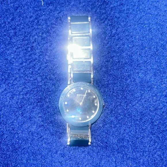 Green and silver ceramic brand new Bering women’s watch Classic | polished silver | 10129-808 | BERING ® | Official  main image 2